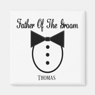 Personlig Far i Groom Tux och Bow slips Magnet