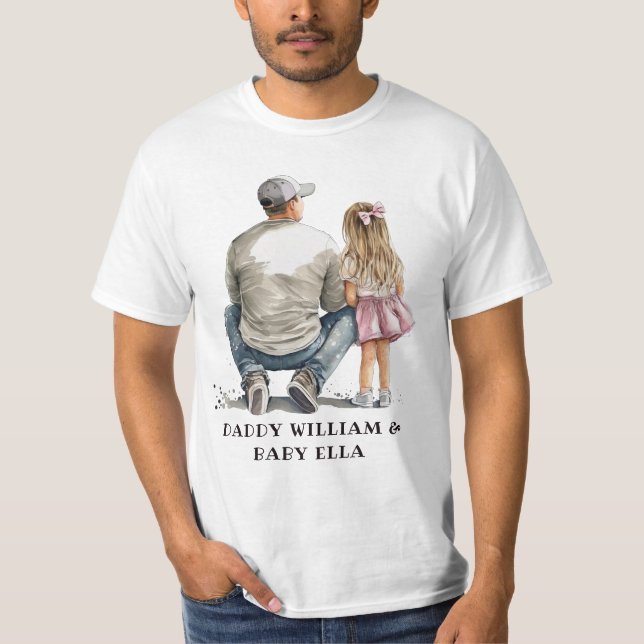 Personlig Far och dotter (5) T Shirt (Framsida)