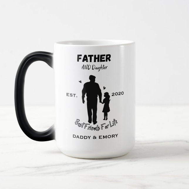 Personlig far och dotter bästa vänner för  magisk mugg (Vänster)