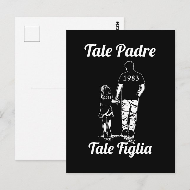 Personlig far och dotter namn fars dag vykort (Fram/baksida)