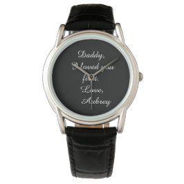 Personlig "Far of the Bride" Leather Watch Armbandsur