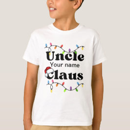 Personlig farbror Claus tshirt för pojkar T Shirt
