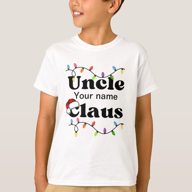 Personlig farbror Claus tshirt för pojkar T Shirt (Framsida)