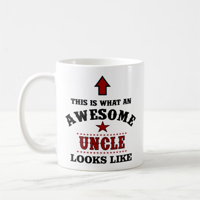Personlig farbror Gift Kaffemugg (Vänster)