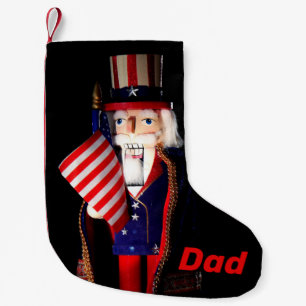 Personlig farbror Sam Nutcracker Liten Julstrumpa