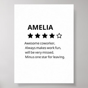 Personlig Farewell Gift - Lustigt 4-stjärnigt meda Poster