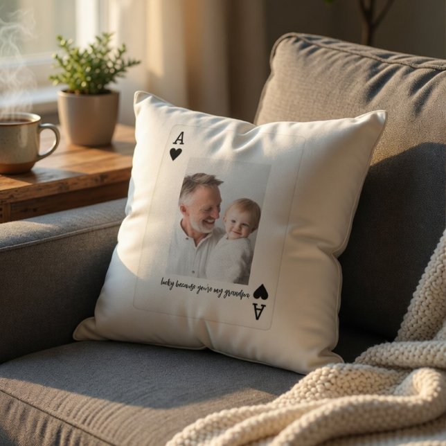Personlig farfar foto skräddarsydd esskort kudde (Skapare uppladdad)