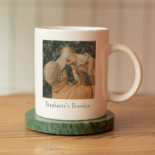 Personlig farfar och barnbarnsfoto med namn kaffemugg