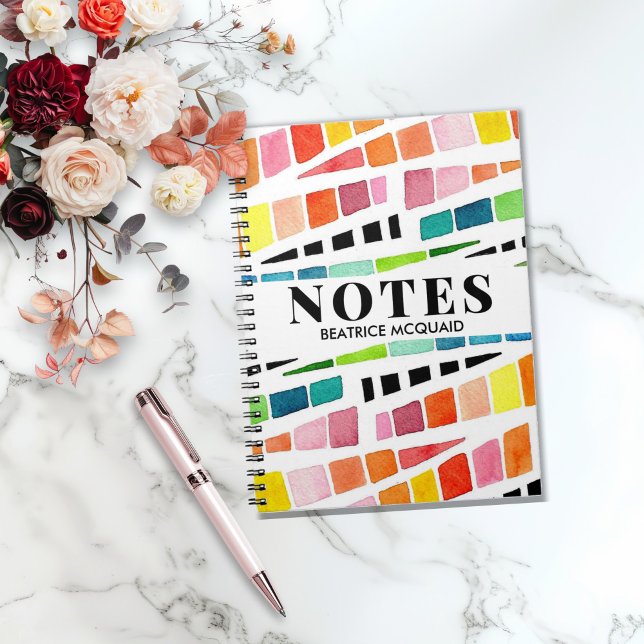 Personlig Färg Abstrakt Vattenfärg Mönster Anteckningsbok (Personalized Vibrant Watercolor Notebook
)