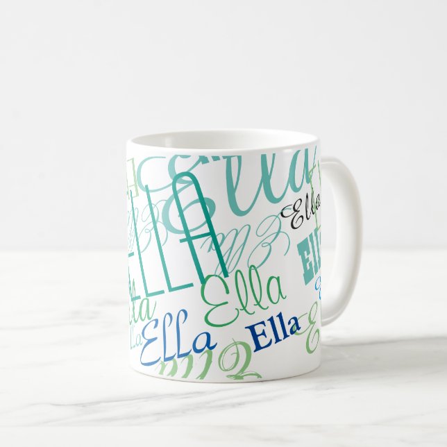 Personlig Färg Namn Kaffe Mugg (Framsida höger)