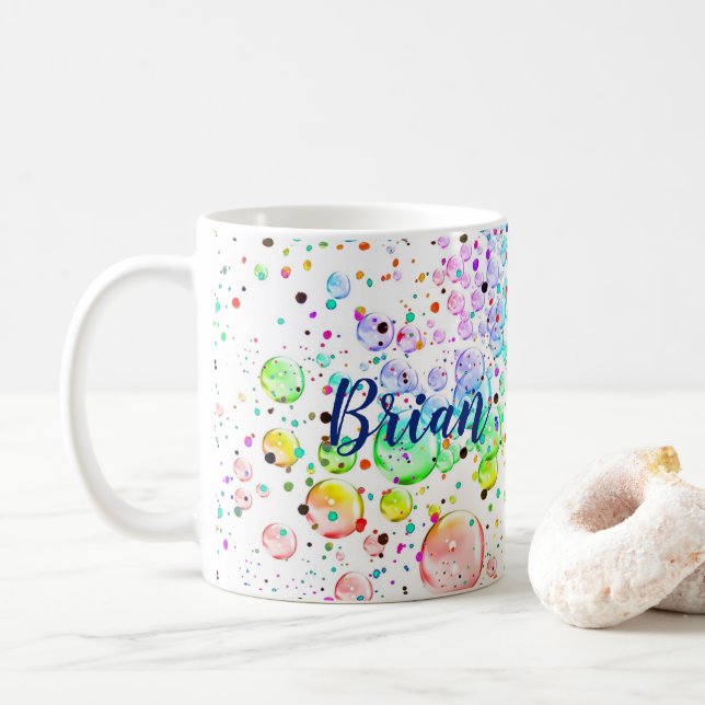 Personlig färgad bubbelkaffemugg kaffemugg (Med munk)