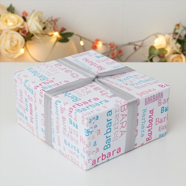 Personlig Färgad Namn Gift Wrapping Papper Presentpapper (Custom Wrapping Paper for her - Weddings, Birthdays, Special Occasions )