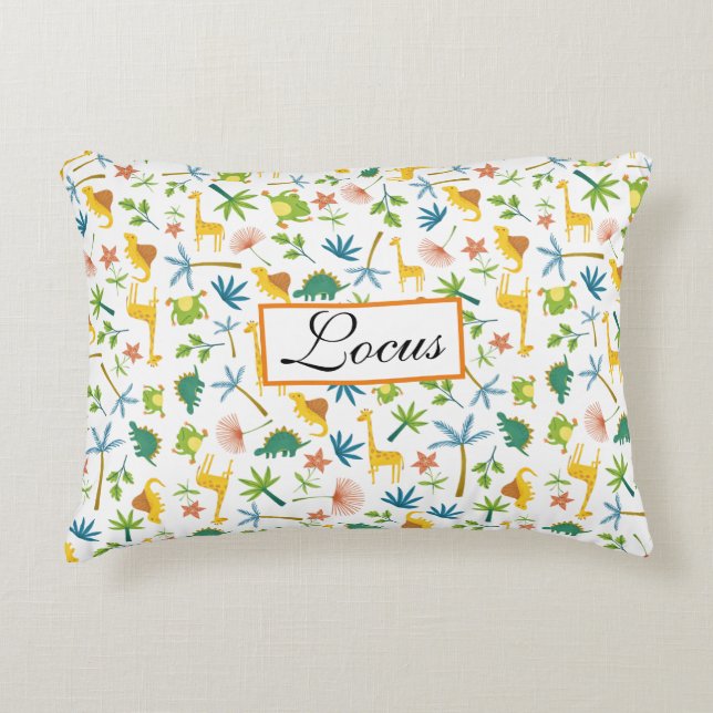 Personlig - färgad safari-daghem giraffe-pojke prydnadskudde (Framsidan)