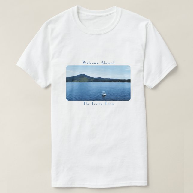 Personlig Färgbeläggning Pontoon Sjö T Shirt (Design framsida)