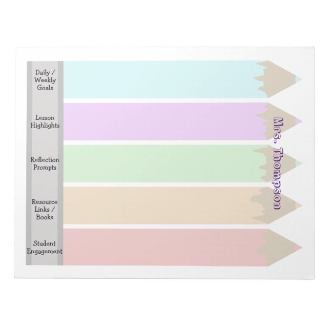 Personlig Färgblyertlärares Anteckningsblock (Framsida)