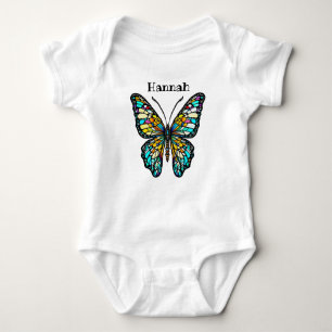 Personlig Färgfärgad kolvstensfärgad glasfjäril T Shirt