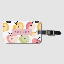 Personlig Färgfärgat kute Apple Mönster Bagagebricka