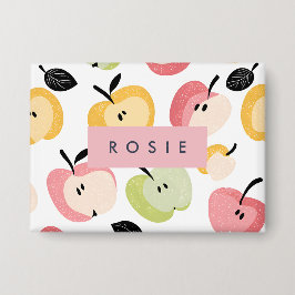 Personlig Färgfärgat kute Apple Mönster Knapp