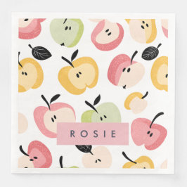 Personlig Färgfärgat kute Apple Mönster Pappersservett