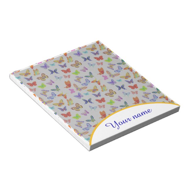 Personlig Färgfjärilar Anteckningsblock (Vinklad)