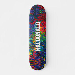Personlig Färgfull blå Abstrakt Mini Skateboard Bräda 18,5 Cm