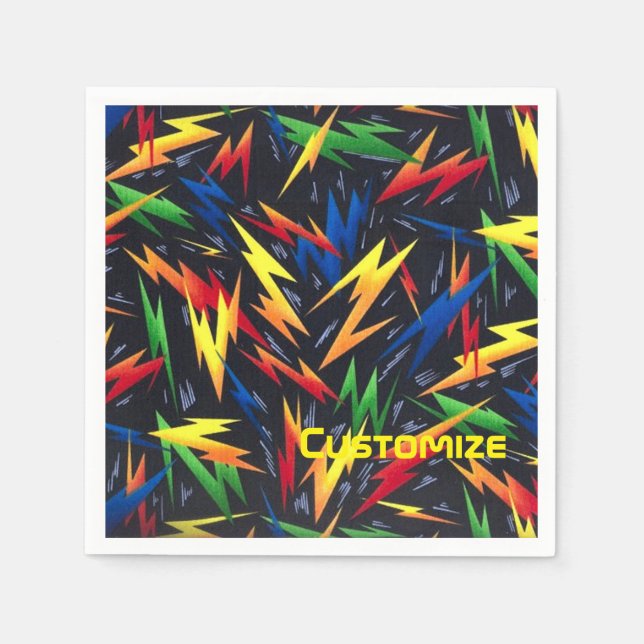 Personlig Färgfull Blixt Blockerar blöjor. Pappersservett (Framsidan)