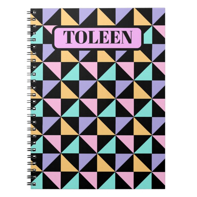 Personlig Färgfull geometrisk Mönster Anteckningsbok (Framsidan)