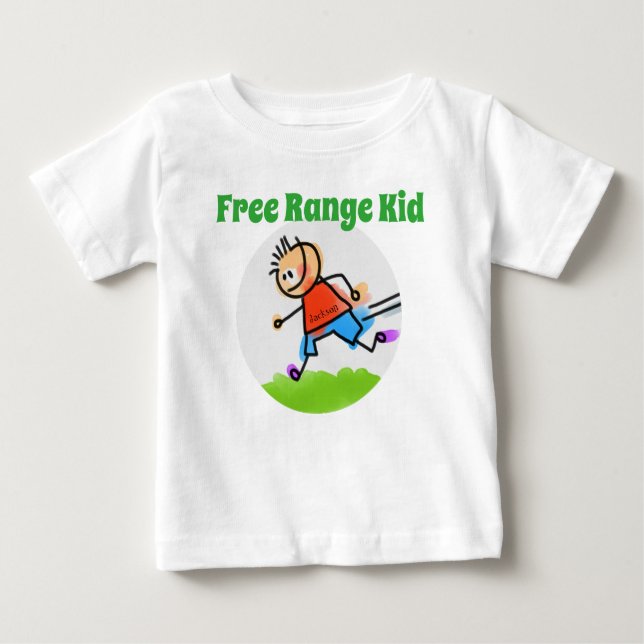 Personlig Färgfull "Kid för fritt intervall" T Shirt (Framsida)