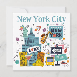 Personlig Färgfyllt New York City Card