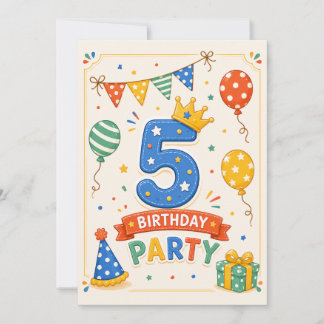 Personlig färgglad 5-årsfest