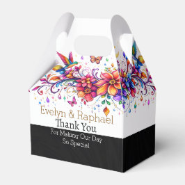 Personlig färgrik blomkonst presentaskar