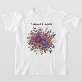 Personlig färgrik blomstert-shirt för barn t shirt