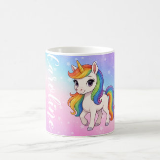 Personlig Färgrik enhörning magi Kaffemugg