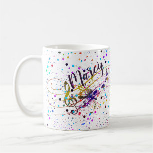 Personlig Färgrik musikstänk Kaffe Mugg