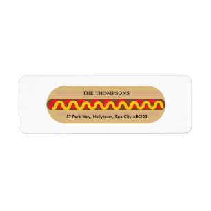 Personlig Färgrik Söt Snabbmat Hot Dog Returadress Etikett