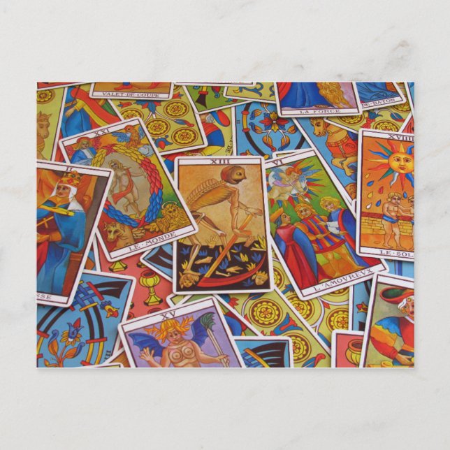 Personlig färgrik tarot-postkort vykort (Framsida)
