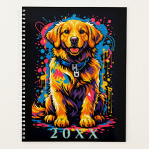 Personlig färgsprutskalender för Golden Retriever