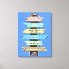 Personlig Färgstark rasterbeach-tecken Canvastryck