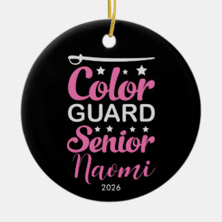Personlig färgvakt senior souvenir julgransprydnad keramik