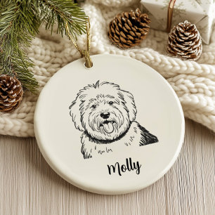 Personlig fårhund Jul Julgransprydnad Keramik