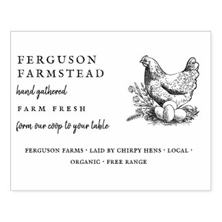Personlig Farm Fresh Egg Rustic Anpassningsbar Chi Stämpel