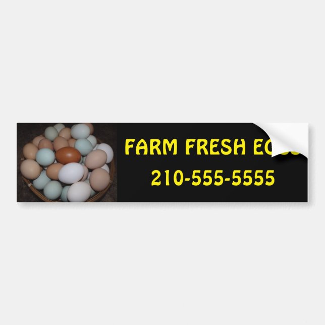 Personlig Farm Fresh Eggs Bumper Sticker Bildekal (Framsidan)