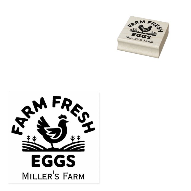 Personlig Farm Fresh Eggs Frimärke Stämpel (Stämplad)