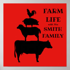 Personlig FARM Life Boskap Poster