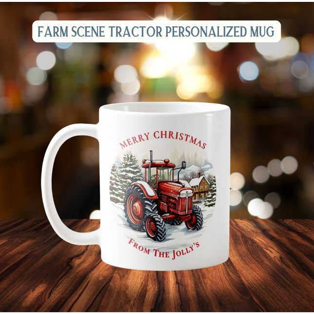 Personlig Farm Tractor - jul Kaffemugg (Skapare uppladdad)