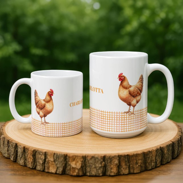 Personlig Farmhouse Höna Namn Mugg (Skapare uppladdad)