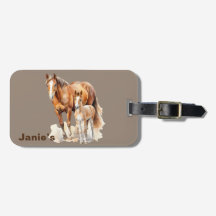 Personlig Farmhouse Horse & Baby. Horse Lovers