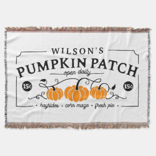 Personlig Farmhouse Pumpkin Patch Filt