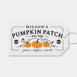 Personlig Farmhouse Pumpkin Patch Presentetikett