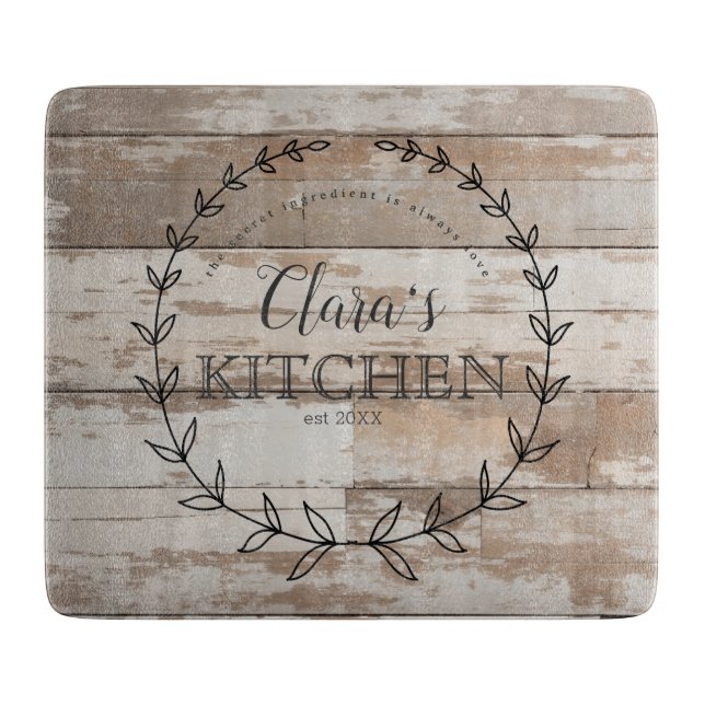 Personlig Farmhouse Rustic Worn Wood (Framsidan)